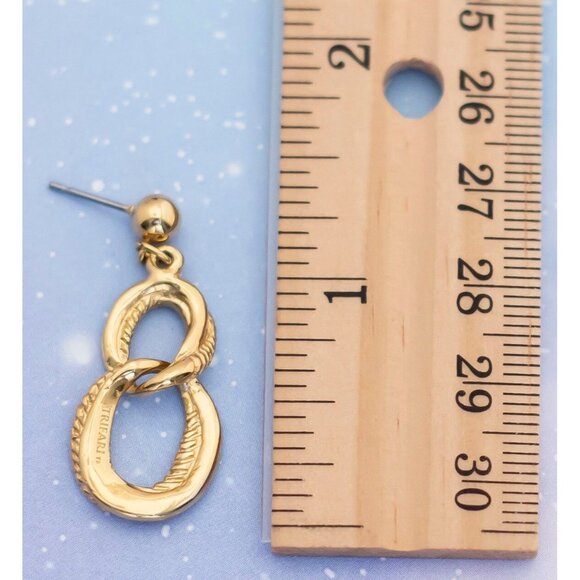 Vintage Serpent Rings Dangle Earrings | Trifari | J24 - Picture 2 of 2